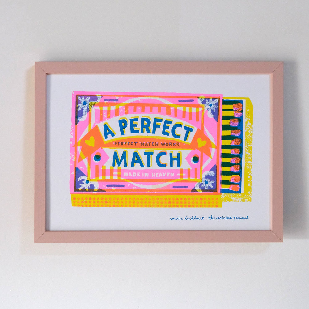 Perfect Match A4 Risograph Art Print by The Printed Peanut — additional product and styling view
