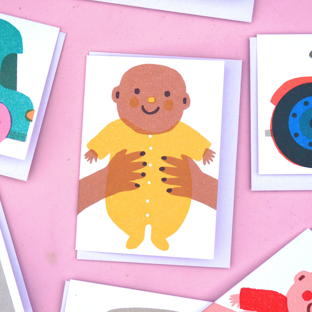Yellow Baby Mini A7 Card by The Printed Peanut — additional product and styling view
