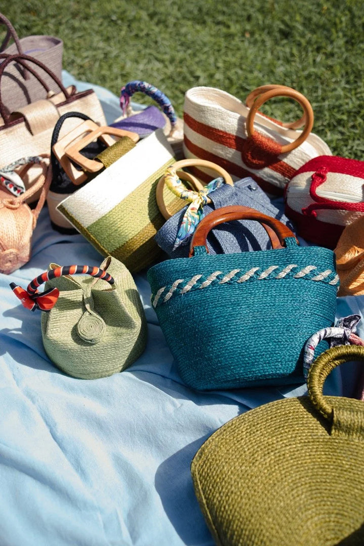 KARNVELA X GOOSEBUMP | Handmade | Emerald Charm Sisal Handbag