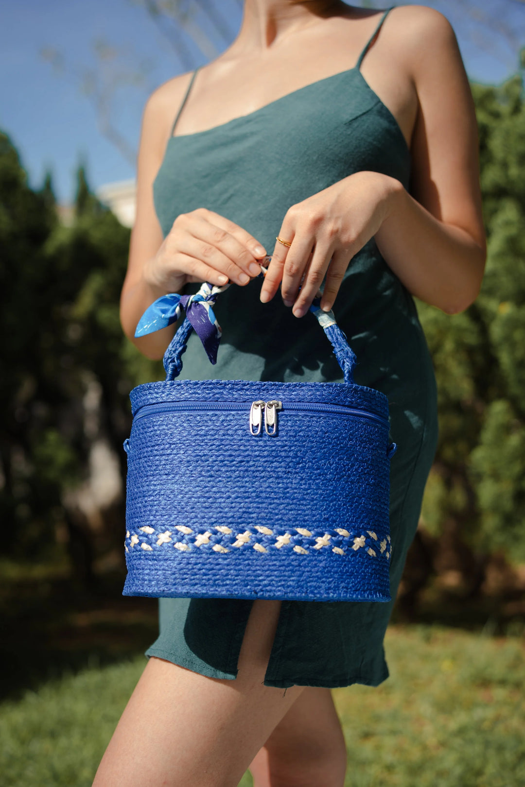 KARNVELA X GOOSEBUMP | Handmade | Azure Spiral Delight Handbag