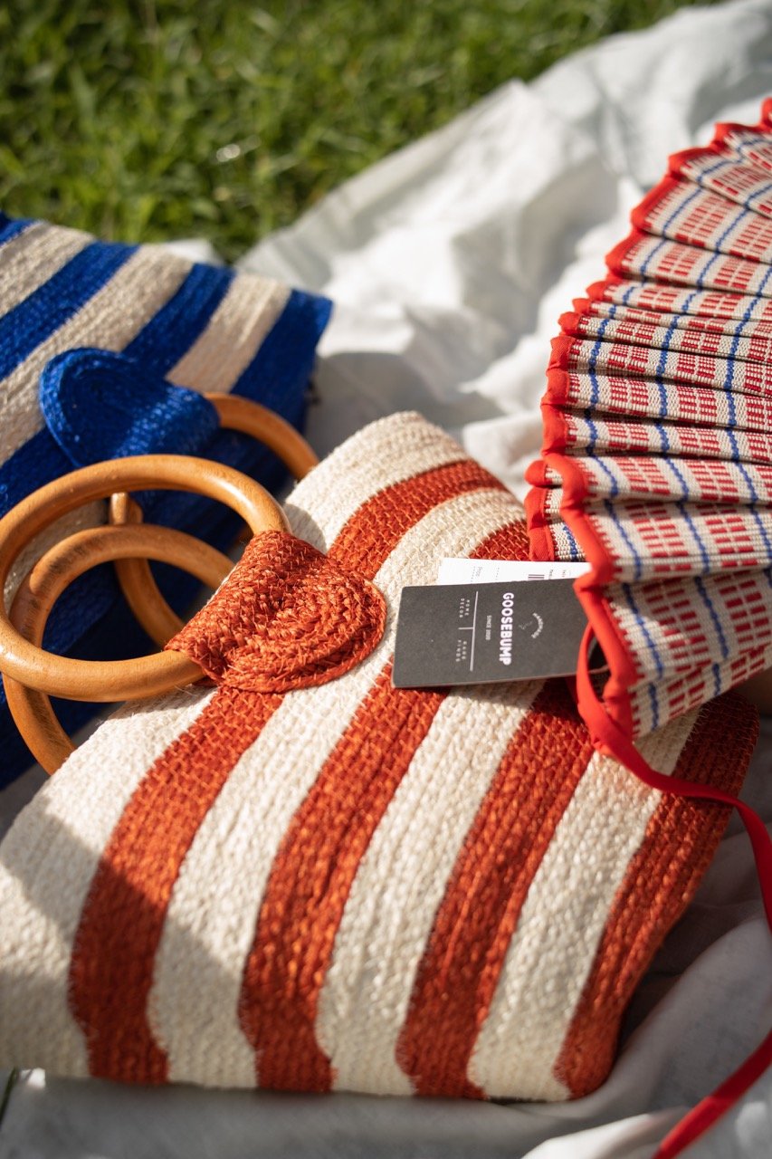 KARNVELA X GOOSEBUMP | Handmade | Sunset Stripes Sisal Handbag