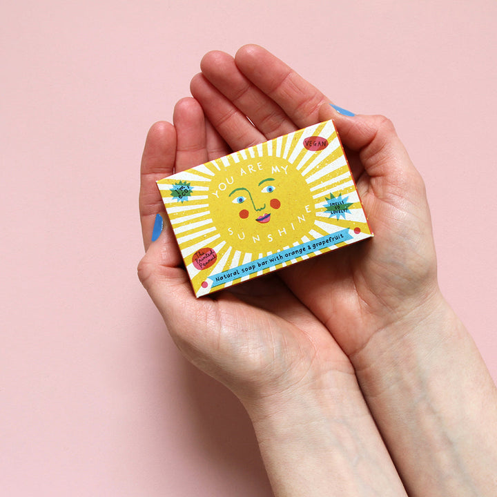 Sunshine Orange & Grapefruit Natural Handmade Soap Bar by The Printed Peanut — additional product and styling view