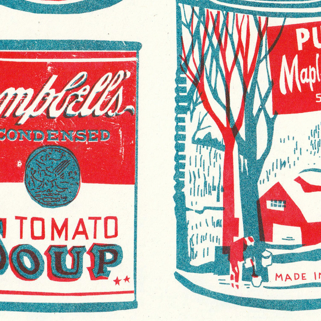 Tins Collection A3 Risograph Art Print by The Printed Peanut — additional product and styling view