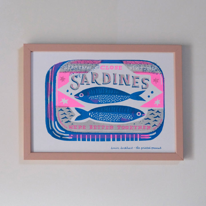 Sardines A4 Risograph Art Print by The Printed Peanut — additional product and styling view