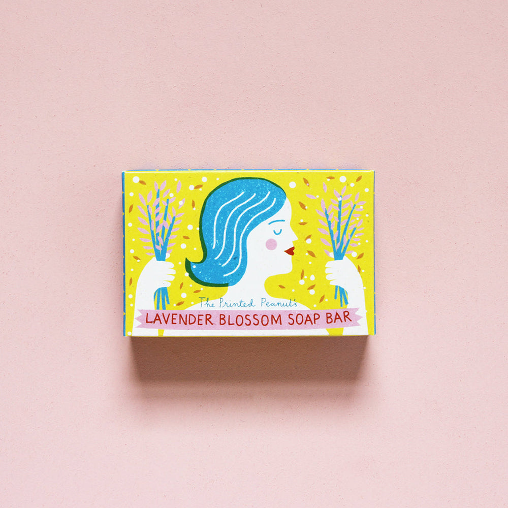 Lavender Blossom Natural Handmade Soap Bar by The Printed Peanut — additional product and styling view