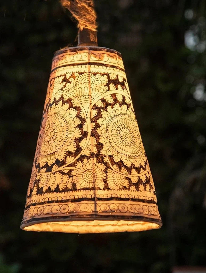 HANDMADE | Natural Lamp Shade | White &amp; Black