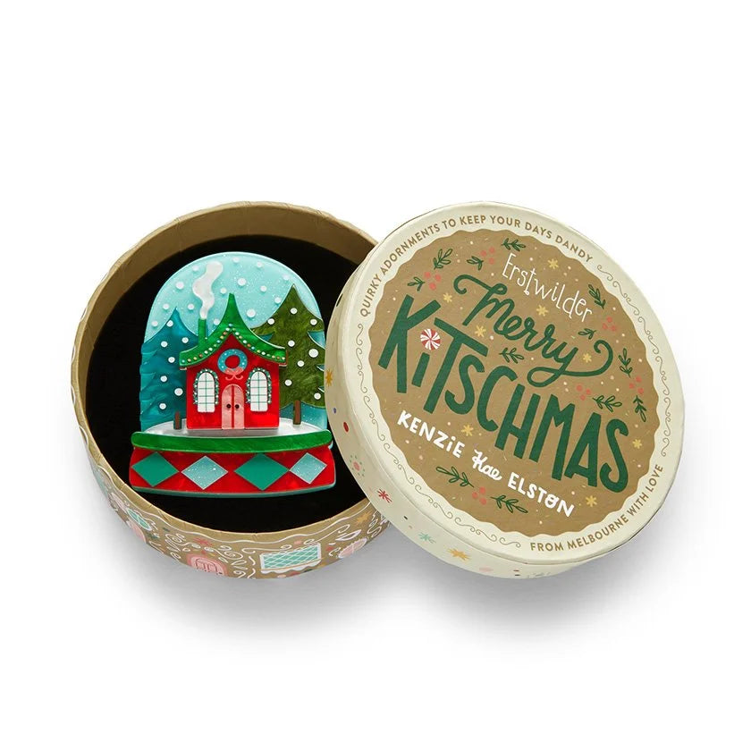 ERSTWILDER | BROOCHES | Seasonal Snow Globe Brooch