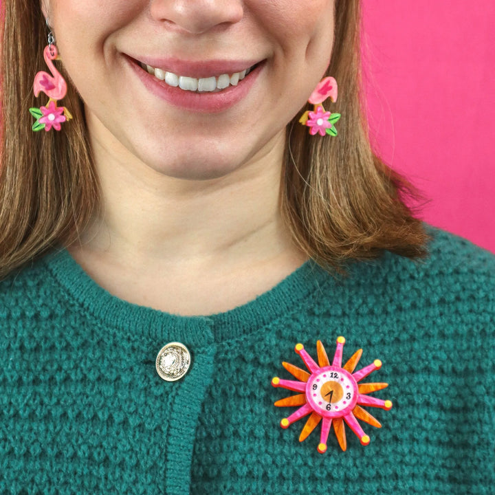 ERSTWILDER | BROOCHES | Starburst Clock Brooch