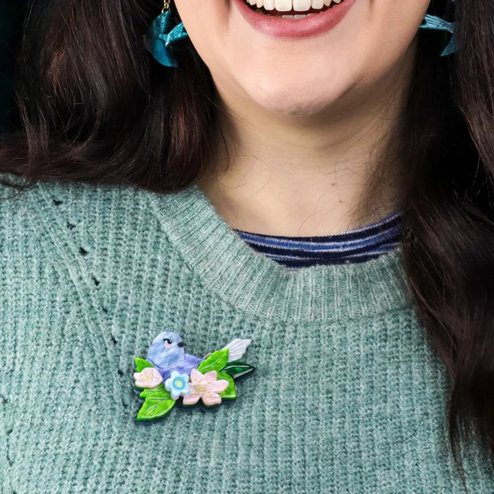 ERSTWILDER | BROOCHES | Gentle Bluebird Brooch