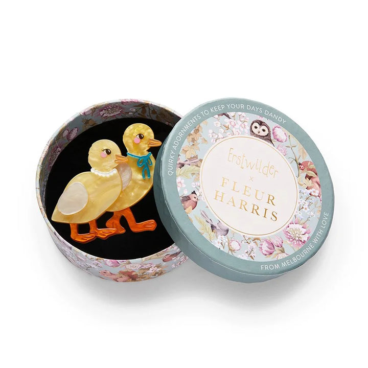 ERSTWILDER | BROOCHES | Well-Dressed Ducklings Brooch