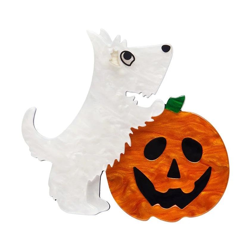 ERSTWILDER | BROOCHES | Patch the Pumpkin Pup Brooch