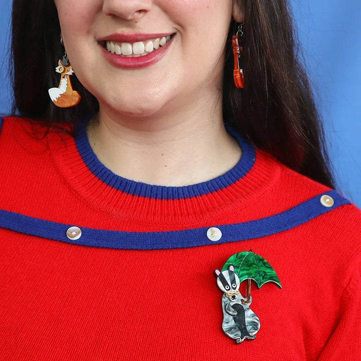 ERSTWILDER | BROOCHES | Bill the Badger Brooch