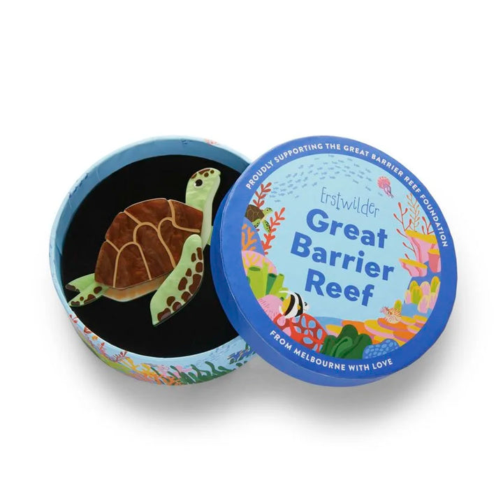 ERSTWILDER | BROOCHES | Green Turtle Brooch
