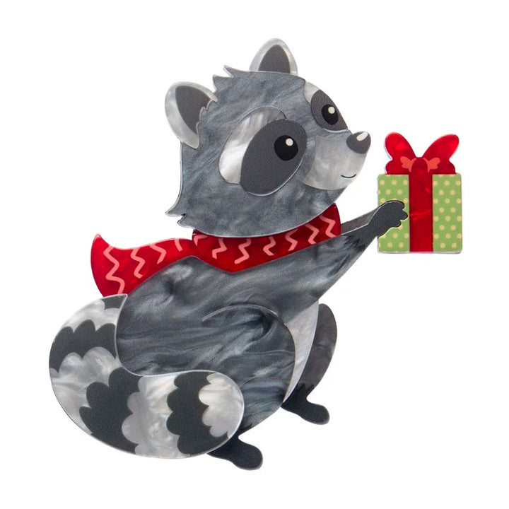 ERSTWILDER | CHRISTMAS BROOCHES |  Rhi-Rhi the Raccoon Brooch
