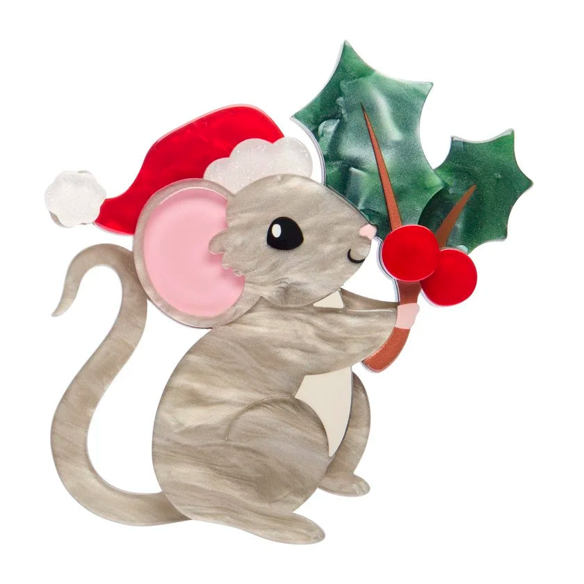 ERSTWILDER | CHRISTMAS BROOCHES |  Milly the Mouse Brooch