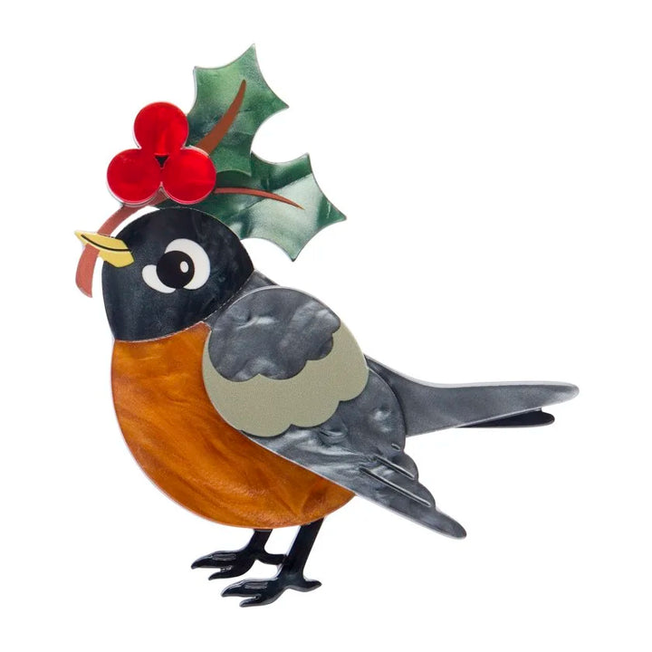 ERSTWILDER | CHRISTMAS BROOCHES |  Ruby the Robin Brooch
