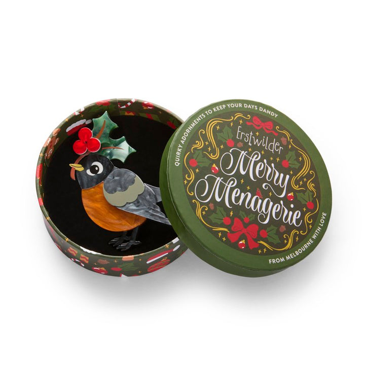 ERSTWILDER | CHRISTMAS BROOCHES |  Ruby the Robin Brooch
