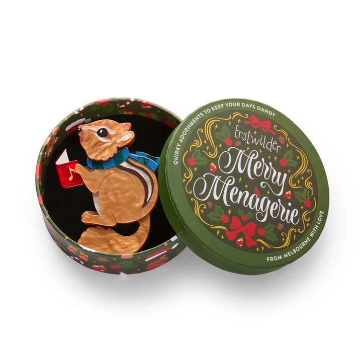 ERSTWILDER | CHRISTMAS BROOCHES | Charlie the Chipmunk