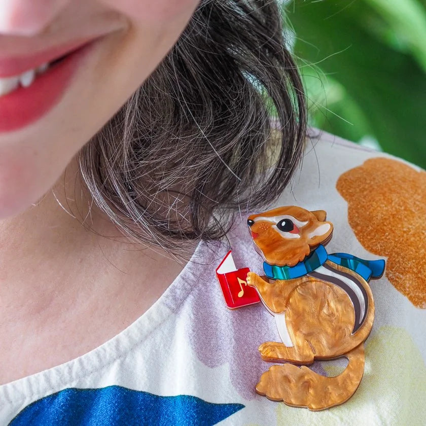 ERSTWILDER | CHRISTMAS BROOCHES | Charlie the Chipmunk