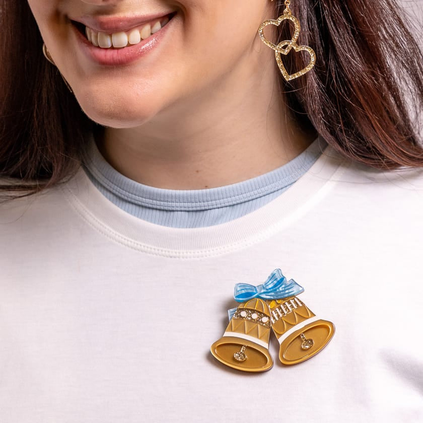 Erstwilder Ringing True Brooch — official photograph worn on model