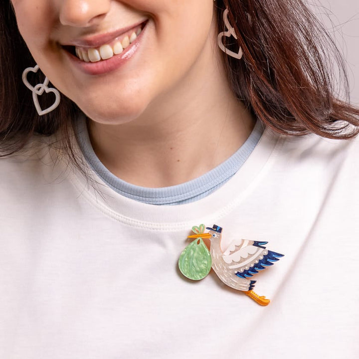Erstwilder Bundle of Joy Brooch — official photograph worn on model