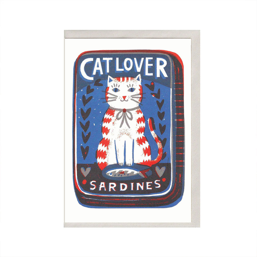 Cat Lover Sardines A6 Card by The Printed Peanut — product view