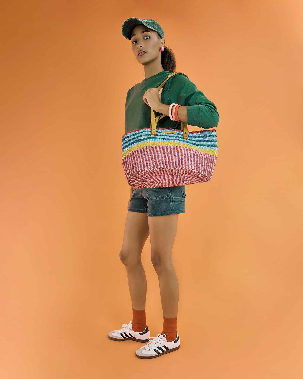 BINAFSI Sports Luxe Multi-Tone Sisal Shopper — official product photograph