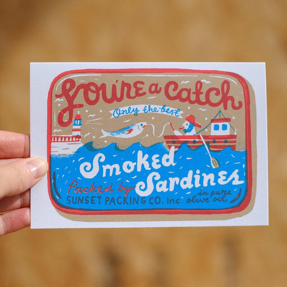 You're A Catch Sardines A6 Card by The Printed Peanut — additional product and styling view