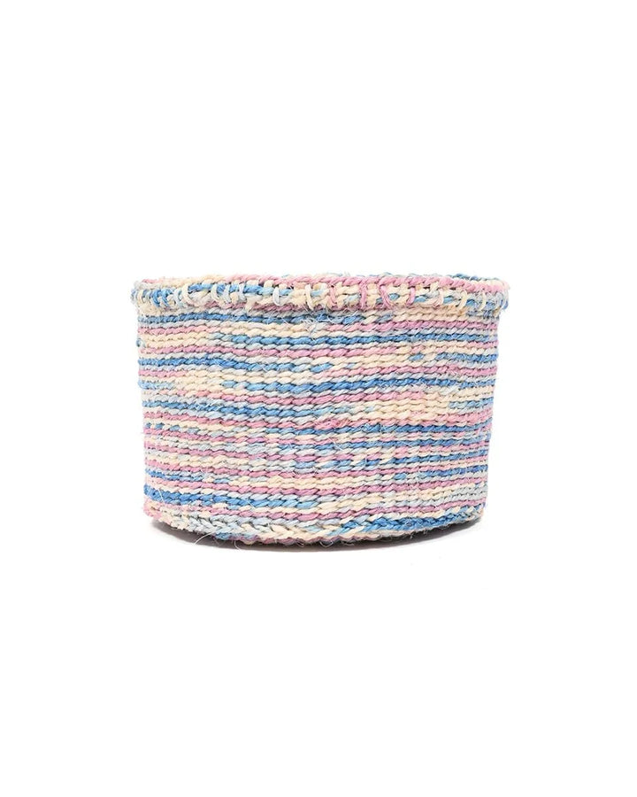 KWENYE by The Basket Room — single blue and pink basket, front view; size not specified