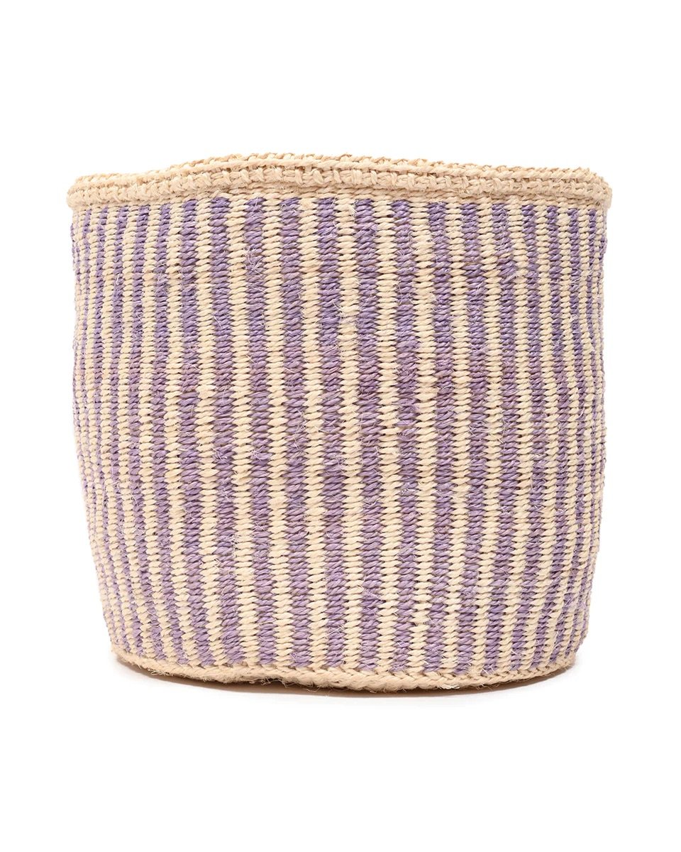UMEME by The Basket Room — single lavender pinstripe basket viewed from above; size not specified