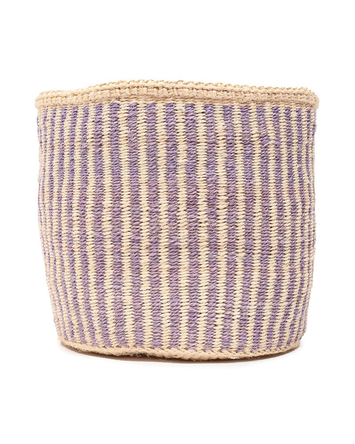 UMEME by The Basket Room — single lavender pinstripe basket viewed from above; size not specified