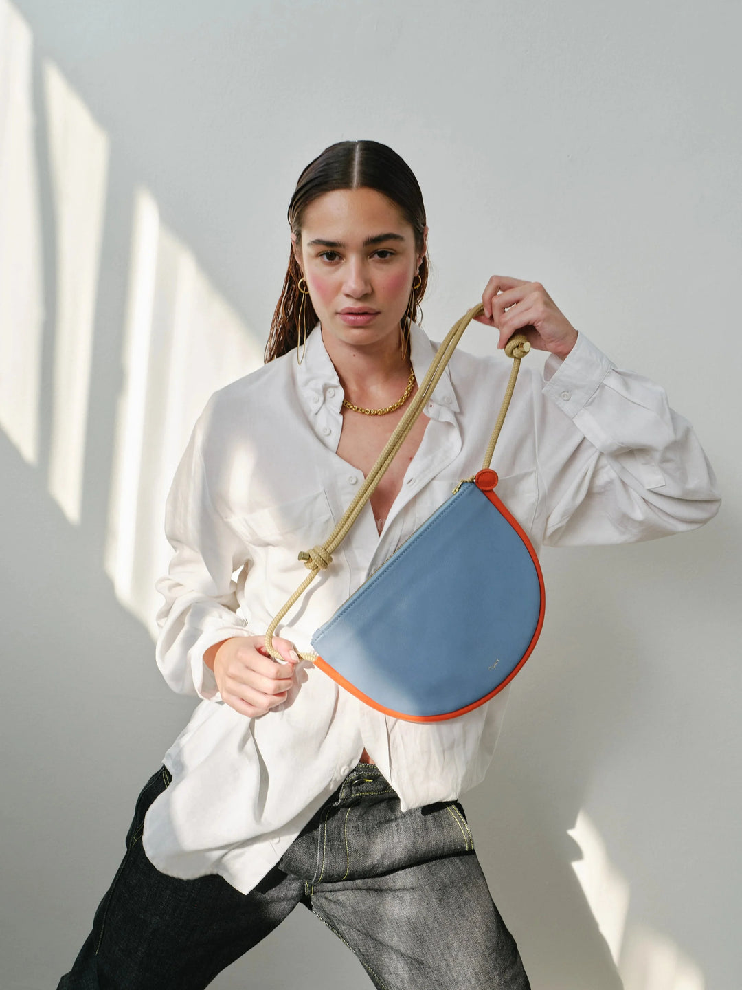 PROJECT DYAD | Selene Bag - Sky Blue / Lobster Red