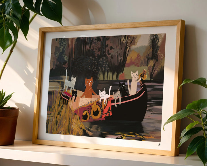 The Cats of Shalott Art Print A4