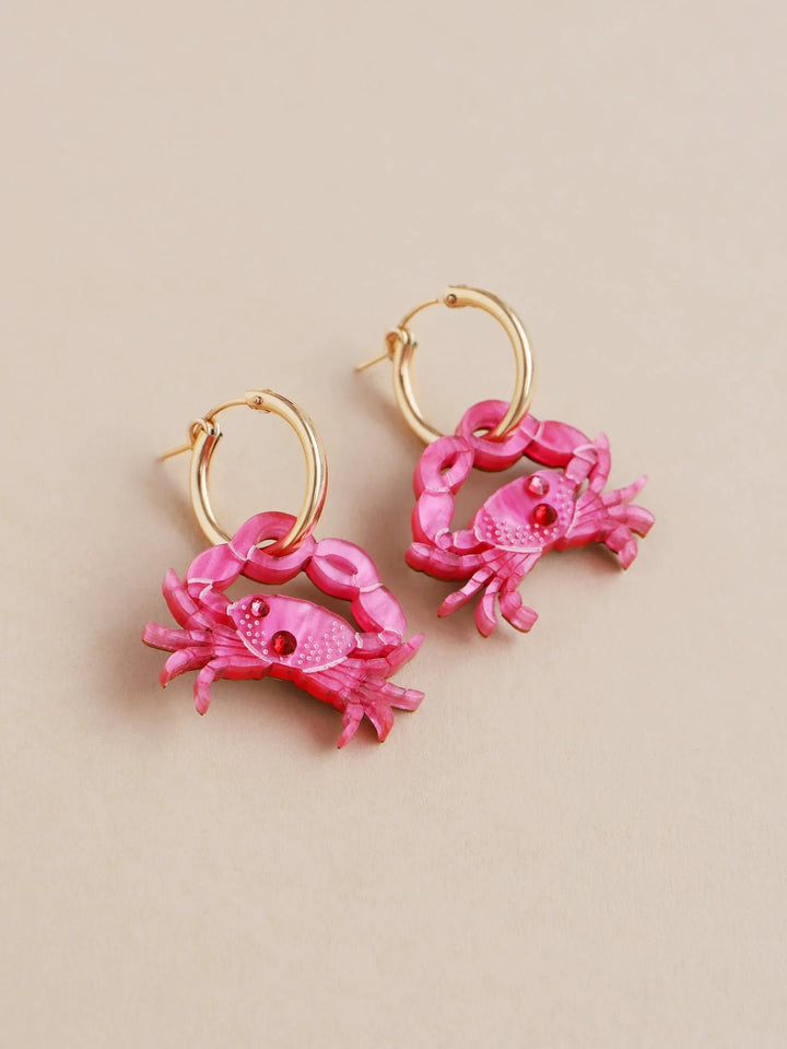 WOLF &amp; MOON | EARRINGS | Crab Hoops