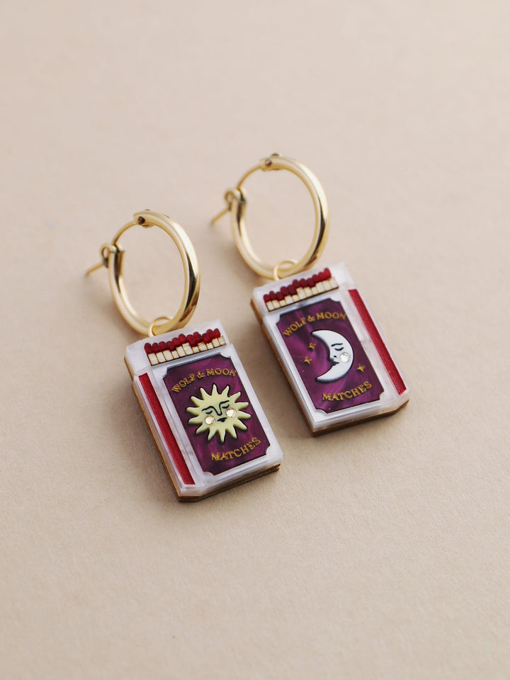 WOLF &amp; MOON | EARRINGS | Matchbox Hoops