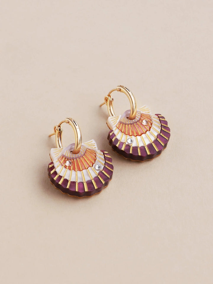 WOLF &amp; MOON | EARRINGS | Scallop Shell Hoops