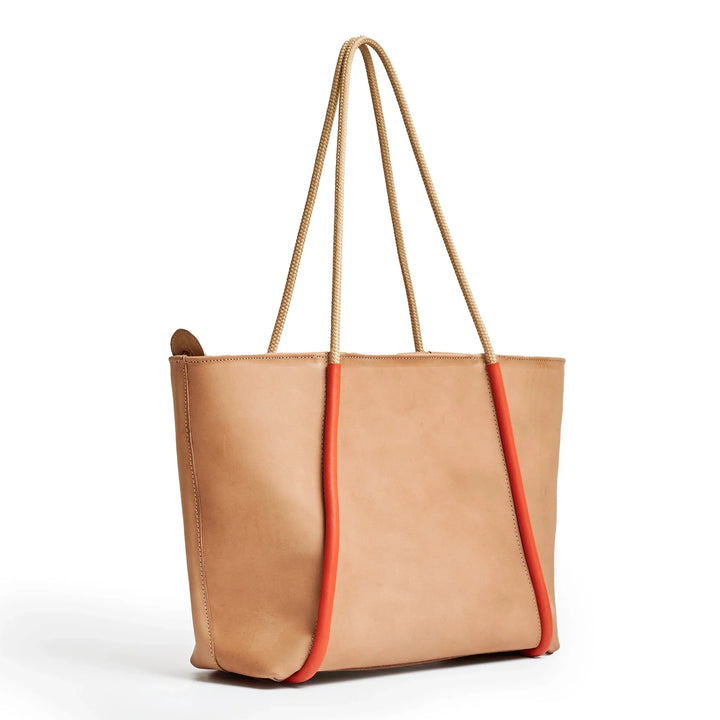 PROJECT DYAD | TOTE BAG | ALMOND / LOBSTER RED