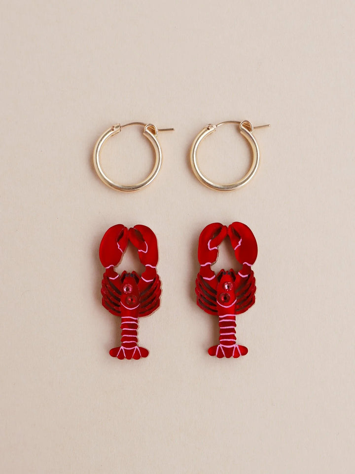 WOLF &amp; MOON | EARRINGS | Lobster Hoops