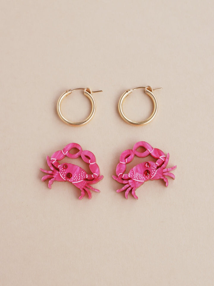 WOLF &amp; MOON | EARRINGS | Crab Hoops