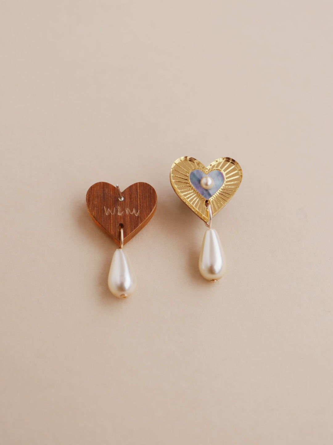 WOLF &amp; MOON | EARRINGS | Robyn Drop Studs - Blue Mother of Pearl