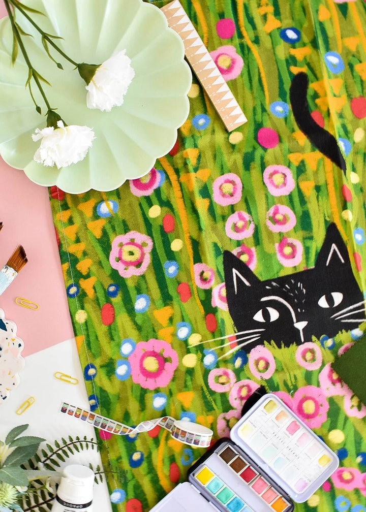 Klimt Garden Cat Tea Towel