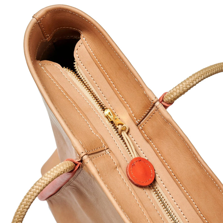 PROJECT DYAD | TOTE BAG | ALMOND / LOBSTER RED