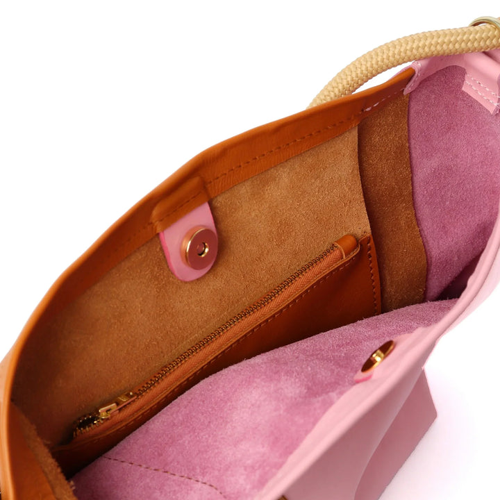 PROJECT DYAD | RIPPLE TOTE | TAN / CANDY PINK
