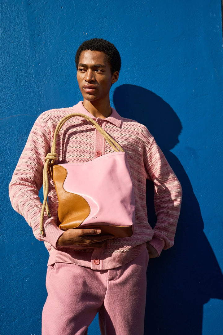 PROJECT DYAD | RIPPLE TOTE | TAN / CANDY PINK