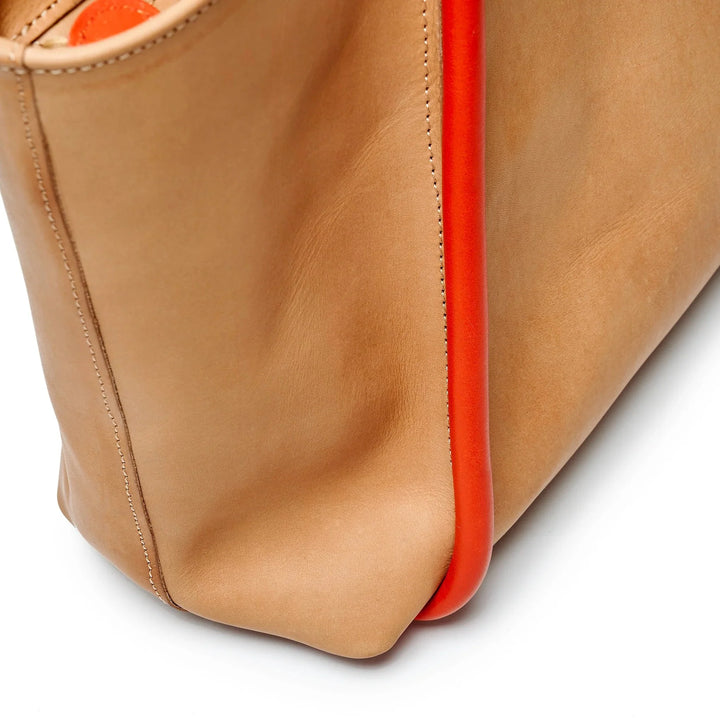 PROJECT DYAD | TOTE BAG | ALMOND / LOBSTER RED