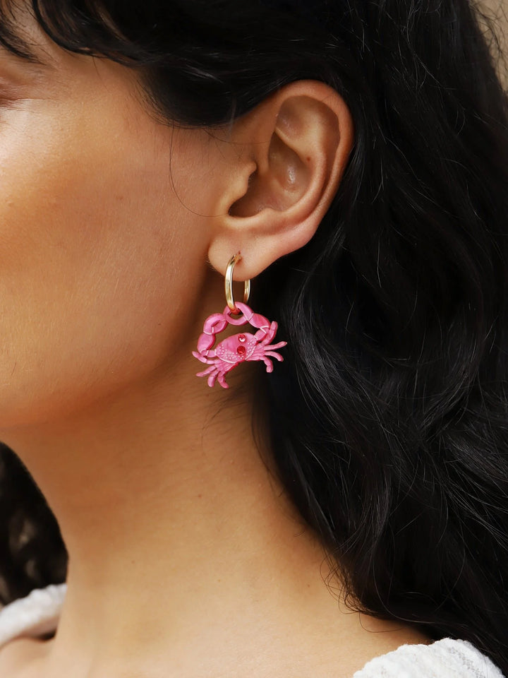 WOLF &amp; MOON | EARRINGS | Crab Hoops