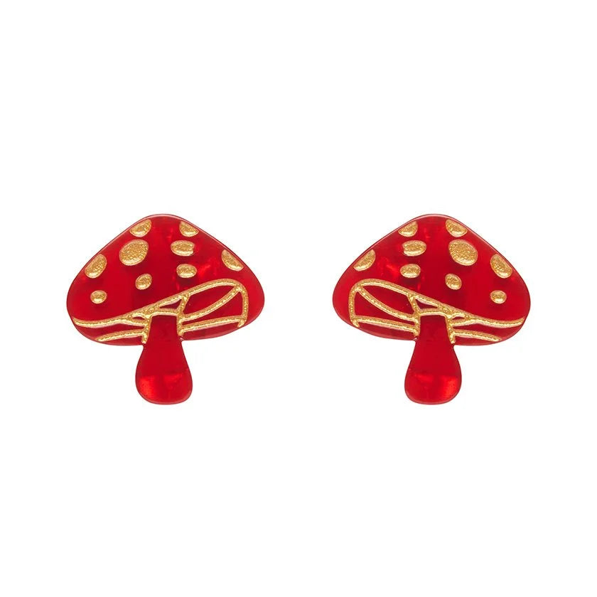 ERSTWILDER | EARRINGS | Mushroom Stud Earrings - Red