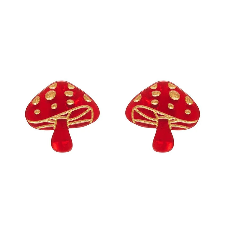 ERSTWILDER | EARRINGS | Mushroom Stud Earrings - Red