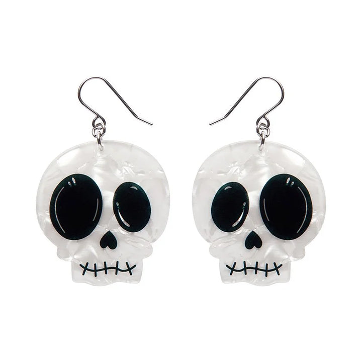 ERSTWILDER | EARRINGS | Skull Drop Earrings - White