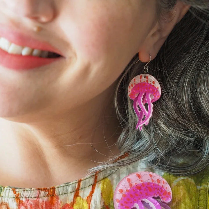 ERSTWILDER | BROOCHES | Mauve Stinger Jellyfish Drop Earrings